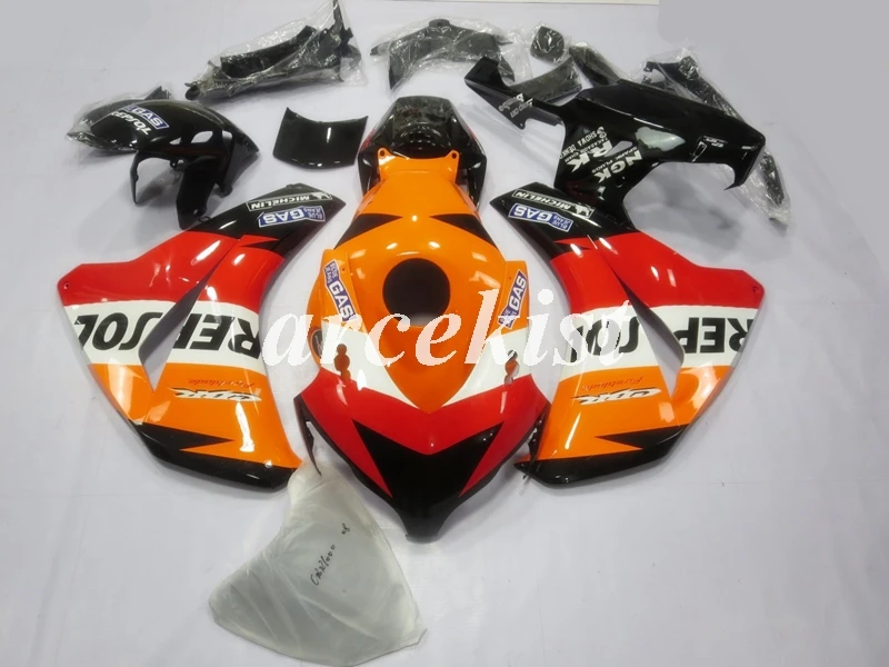 Литьевая Форма ABS мотоцикл обтекатель комплект Подходит для Honda CBR1000RR 08 09 10 11 2008 2009 2010 2011 тела набор Пламя Красный