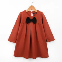 Vestidos con lazo de Color sólido para niña, moda informal de otoño para bebé, ropa para niños
