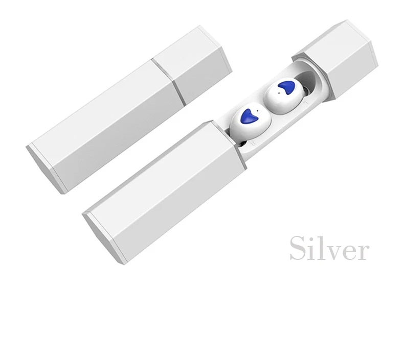 Серебристый TW30 Bluetooth V5.0 наушники Handsfree наушники мини беспроводные наушники-вкладыши HiFi шумоподавление с power bank для телефона - Цвет: Серебристый