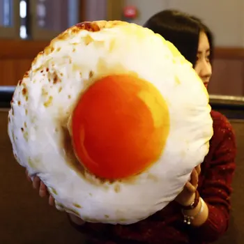 

3D Fried Eggs Emoticon Cushion Cute Stuffed Plush Toy Poached Egg Pillow Cushion Vivid Almofada Girl Gifts