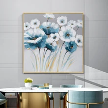 Pure Handmade Canvas Oil Painting Abstract Peony Flower Wall Hanging Decoration Art Mural Living Room Bedroom Artwork No Framed