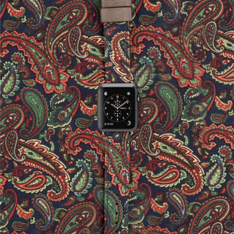 

New Pattern Fabric Leather Band For Apple Watch Strap 38mm 40mm 42mm 44mm Watchband Fabric for Apple iWatch Band Series 1 2 3 4