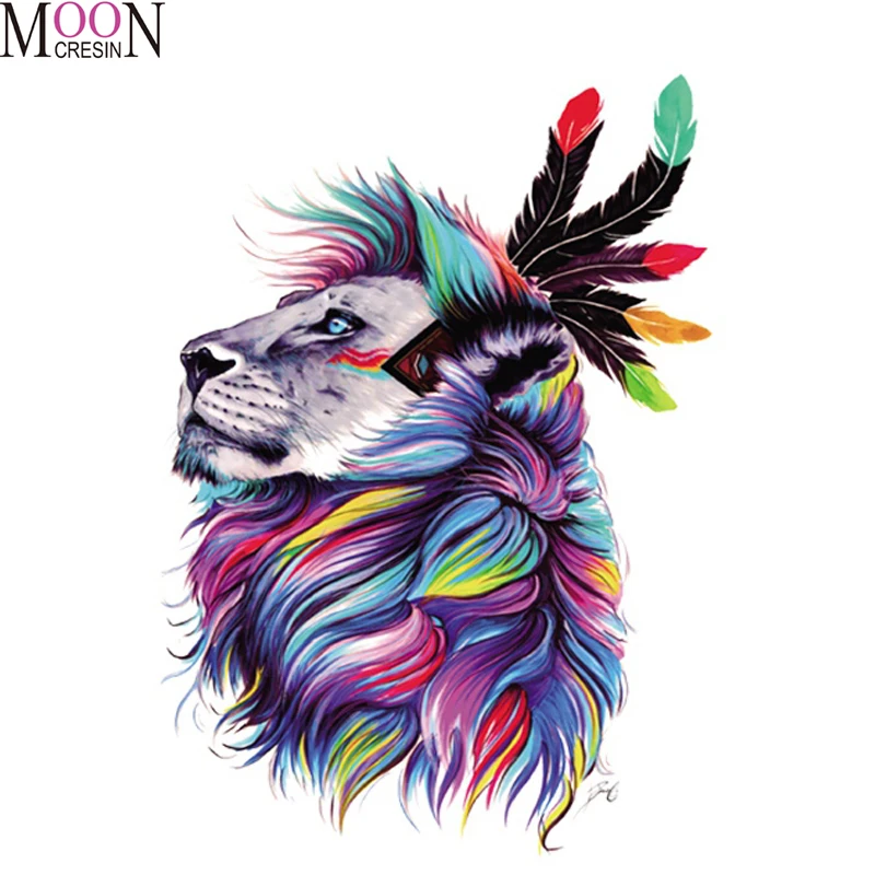 

Diy Diamond Embroidery Color lion head Diamond Painting Mosaic Of Rhinestones,Cross-stitch Full Square&Round Painting