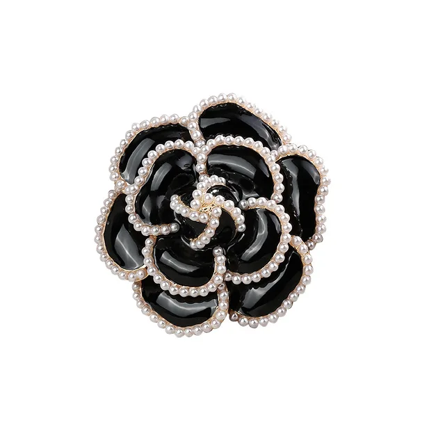  Cloth Art Camellia Flower Lapel Pins Broooch Fabric Pearl  Corsage Cardigan Suit Collar Pin Brooches Wedding Jewelry (Color : D, Size  : 7cm) (Argento 7cm) : Clothing, Shoes & Jewelry