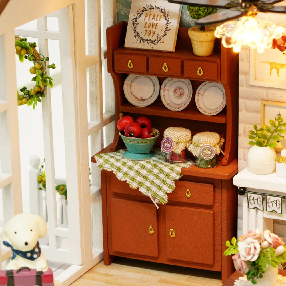 DIY Кукольный дом игрушка DIY сборка Миниатюрный Кукольный дом спальня модель с крышкой детская игрушка Рождественский подарок на день рождения