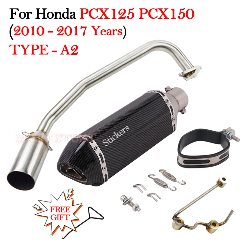 For Honda PCX125 PCX150 PCX 125 150 2011-2017 Full Exhaust System Silencieux Escape Moto DB Killer Front Link Pipe Scooter Bike - Image 2