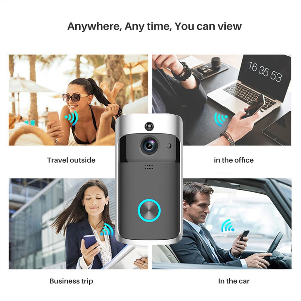 door video intercom Wifi Video Doorbell Wireless  Smart Door Bell Intercom Camera Battery Power Phone Calling With Motion Detector Cloud Storage intercom screen