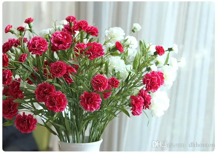 Artificial carnations artificial silk flower carnation mother's gift home deco Happy mother's day realcarnation nylon flower