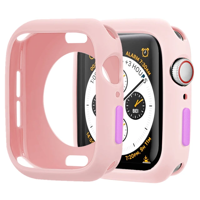 Candy Soft Silicone Case for Apple Watch 6 SE 5 4 3 2 1 42MM 38MM Cover Protection Shell for iWatch 4 5 6 3 2 40MM 44MM  Bumper pink purple