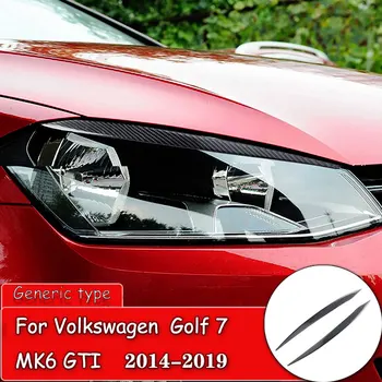 

2Pcs Car styling Carbon Fiber Exterior Headlights Eyebrows Eyelid frame Cover Sticker For Volkswagen-VW Golf7-GTI MK7 2014-2019