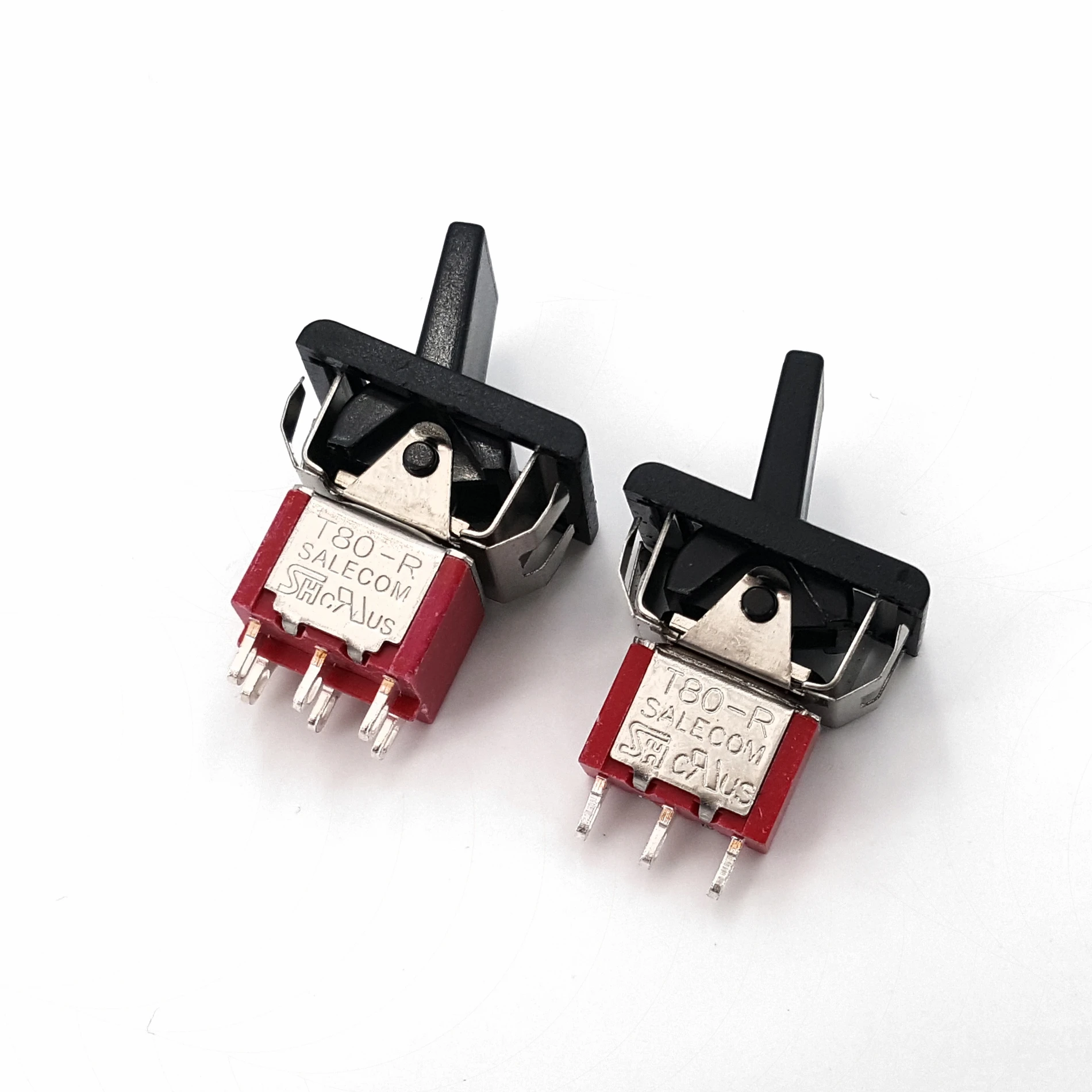 SH T80-R Series Mini Paddle Toggle Switch Square Snap-in Panel Mount 5A/125VAC