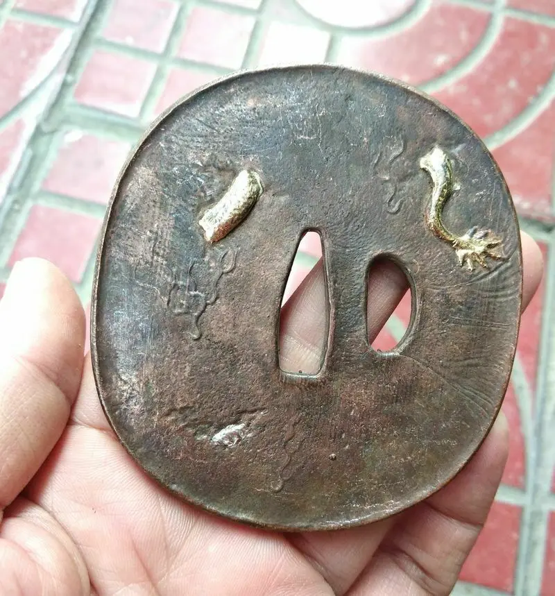 Винтаж Tsuba фитинг часть Аксессуар Чехол б/у для Катана Меч палаш сабля
