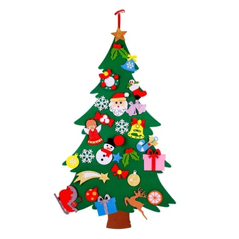 

Kids Felt Christmas Tree with Ornaments Xmas Gift DIY Door Wall Hanging Decor