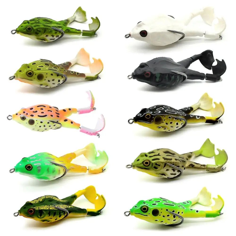 

Double Propeller Frog Soft Baits Shad Jigging Fishing Lure Realistic Swimbaits Jumping Fish Lure Tackles Topwater Silicone