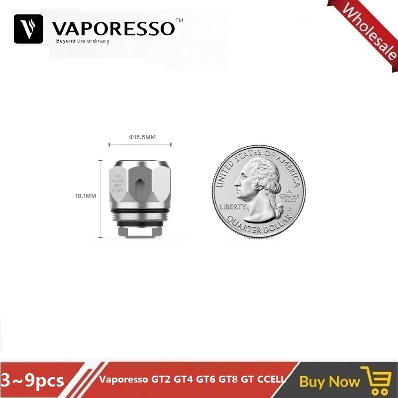Оригинальная электронная сигарета Vaporesso GT Coil 3 ~ 9 шт./лот GT2 Ом GT4 GT6 GT8 основная
