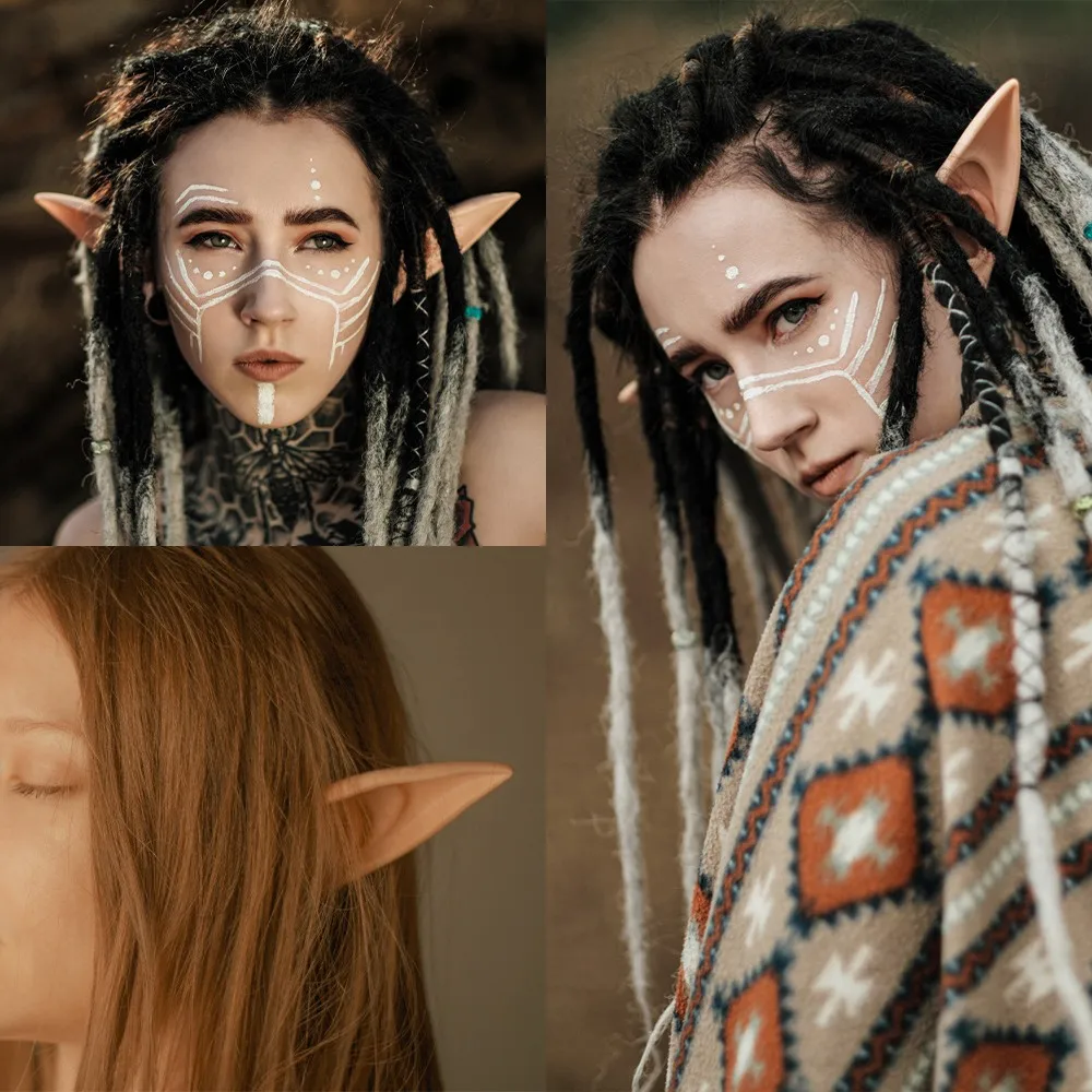 Хэллоуин эльф Уши Косплэй костюм на из латекса Маска Фея гоблинские уши вампира
