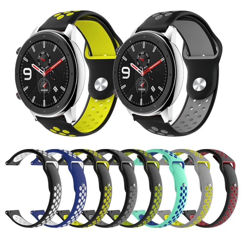 

Double Color silicone Wrist Strap For Xiaomi Huami Amazfit GTR 42MM 47mm Smart Watch Band for Amazfit gtr Bracelet bands