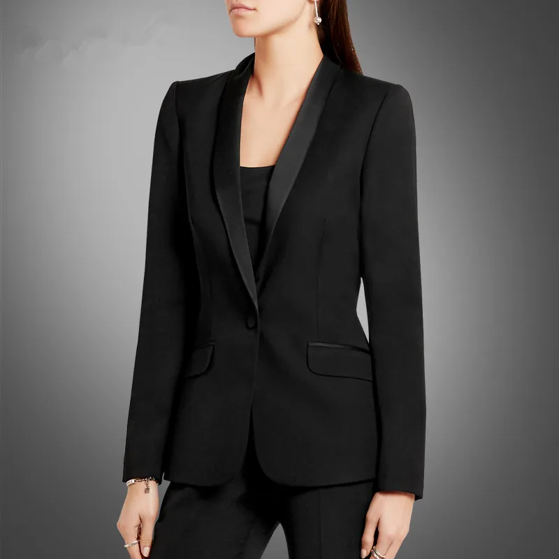 

Women's pants suits slim shawl collar Women's suit 2-piece blazer+ pants female business casual uniform костюм женский брючный