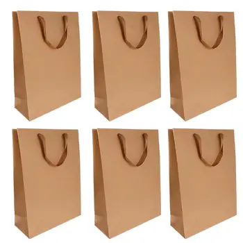 

15/20Pcs Simple Kraft Bags Practical Paper Handbags Shopping Packaging Pouches