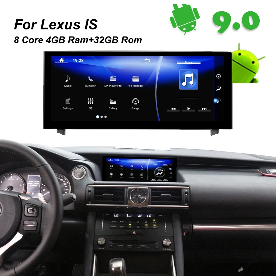 4GB RAM+32GB ROM Android 9.0 Car Radio GPS Navigation BT Head Unit for Lexus IS 200 250 300 350 200t 300h lexus IS300h 2014 2015 |