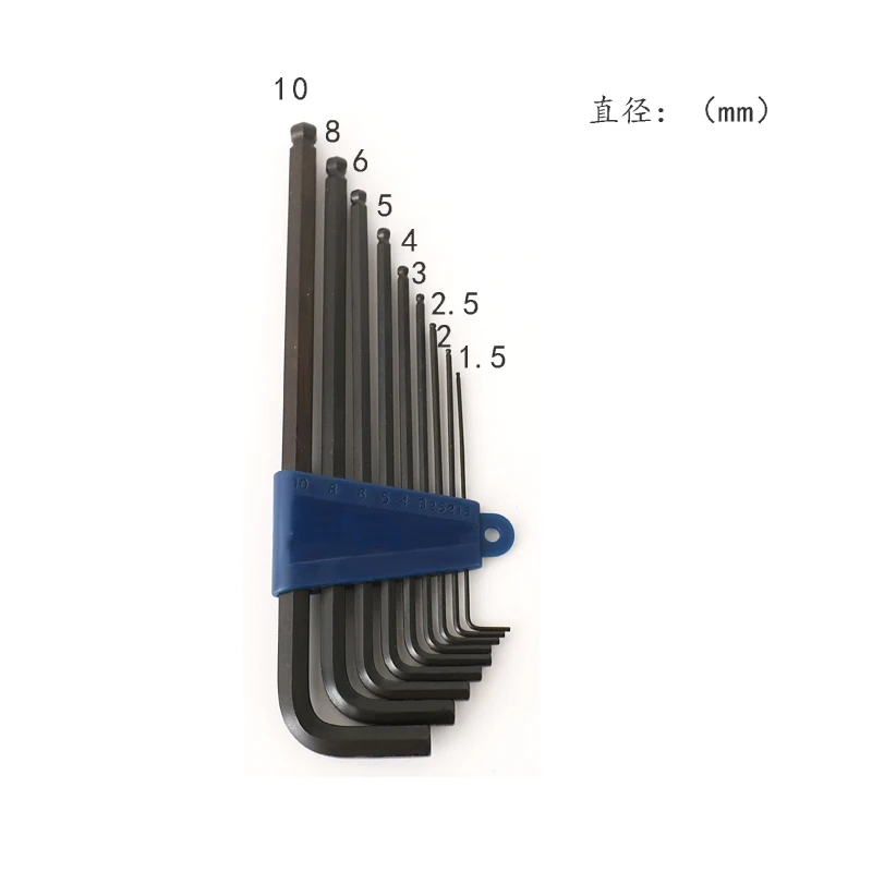

9 - Hex Key Wrenches, CV With BLACK FINISHED WITH PE Holder