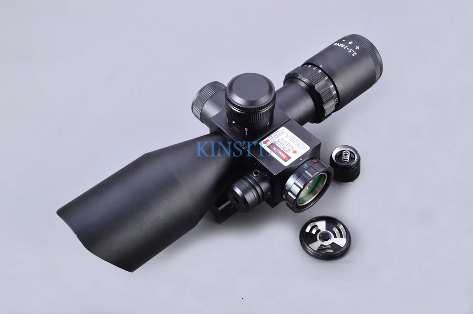 KINSTTA 2,5-10x40 двойной подсвечиваемый лазерный прицел для винтовки, солнцезащитный козырек с красным лазером для охоты CS Battle