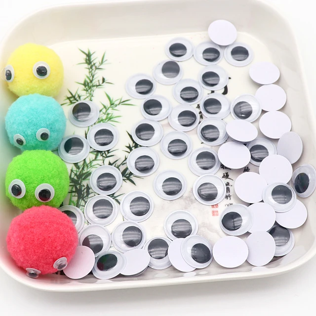 100pcs Diy Toys Plastic Googly Wiggly Moveable Black Joggle Eyes Self- adhesive Dolls Eye For Toys Dolls Googly Black Eyes Use - Dolls Accessories  - AliExpress