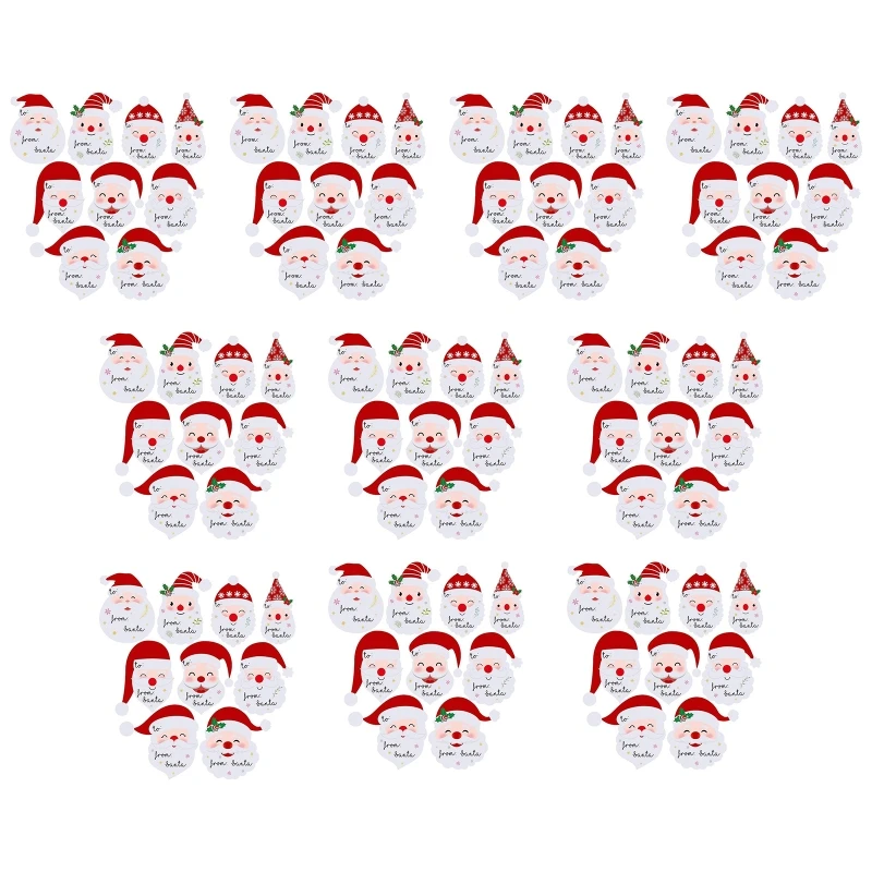 

10 Sheets 90 Pieces Christmas Present Name Tags Stickers Cute from Santa Smile Labels for Xmas Gift Wrapping Party Favor