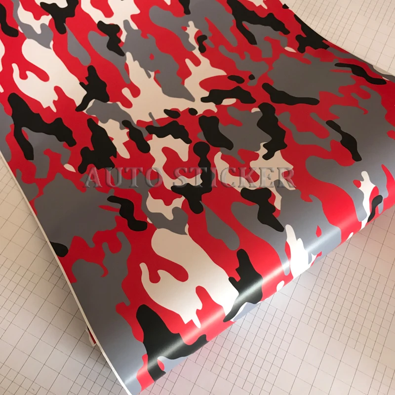 red black white snow camo vinyl car wraps car sticker 5