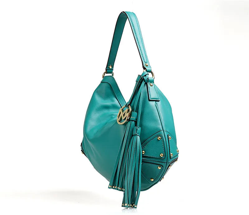 High-end Genuine Leather Lady Top-handle Handbag Authentic Cow Skin Dark Blue Women Large Hobos Purse Female Single Shoulder Bag