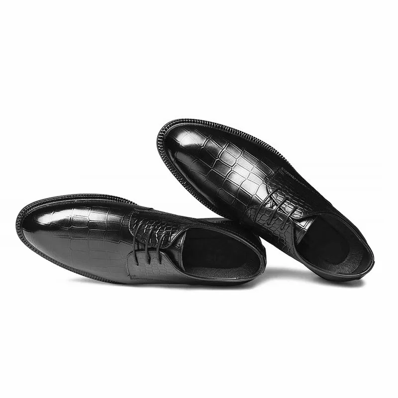 

Мужские модельные туфли из натуральной кожи, трендовые тисненые кожаные туфли дерби с круглым носком, на шнуровке, свадебные туфли мужские