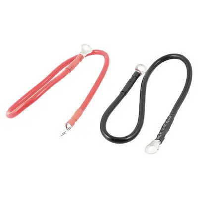 

65A Red Black Non-Insulated 10mm2 Battery Power Earth Cable 2 Pcs