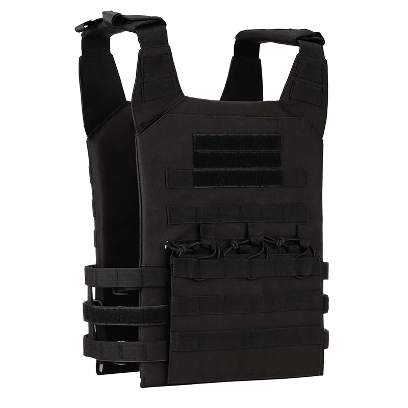 Открытый охотничий тактический жилет военный Molle Plate Carrier журнал страйкбол Пейнтбол CS открытый защитный легкий жилет - Color: Black
