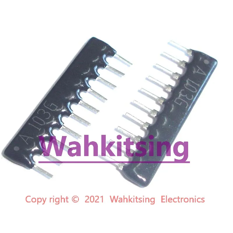 

200 PCS A10-103G SIP-10 A 103G A10-103J 103J 10K ohm 10KR 9 Commoned Resistor Network Array 10 PINs