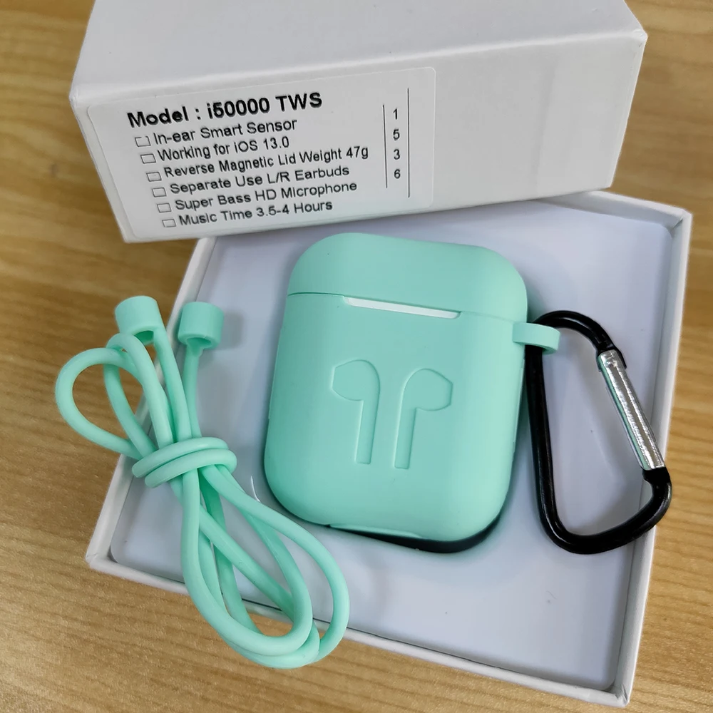 I50000 TWS-вкладыши беспроводная гарнитура pop-up 8D сабвуфер Bluetooth 5,0 гарнитура i50000 гарнитура PK i9999 i20000 TWS - Цвет: i50000add Green case