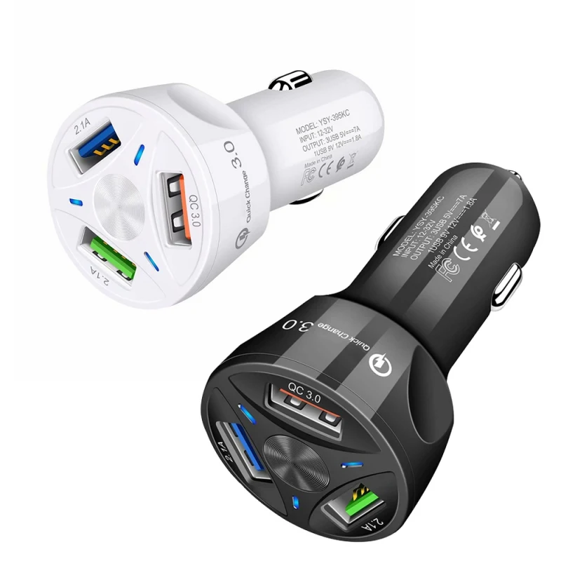 

High Quality Universal 3 USB Ports Fast Charging USB Car Charger Quick Charge QC 3.0 Car Adapter 5V/7000A Acccessories