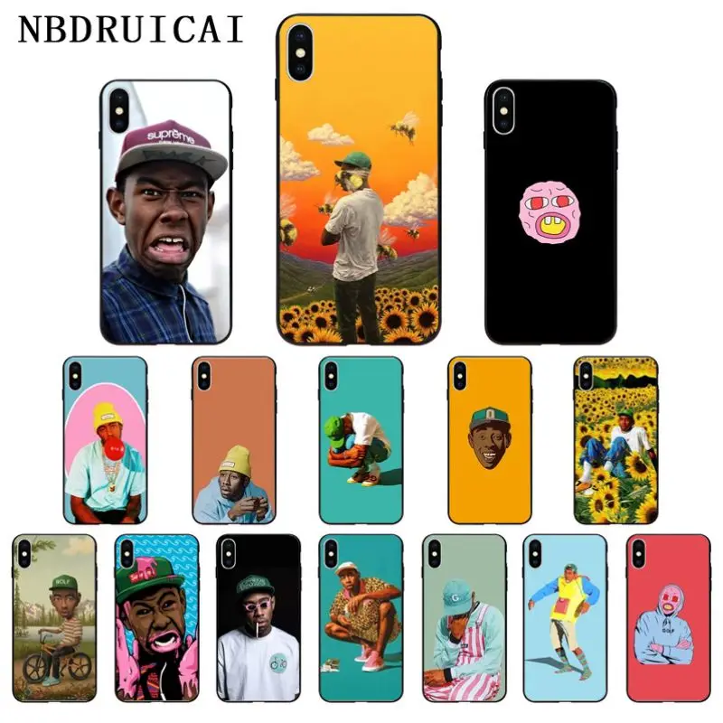 

NBDRUICAI Tyler Creator Pop Rap Singer Tyler Creator Hard Phone Case for iPhone 11 pro XS MAX 8 7 6 6S Plus X 5 5S SE XR case