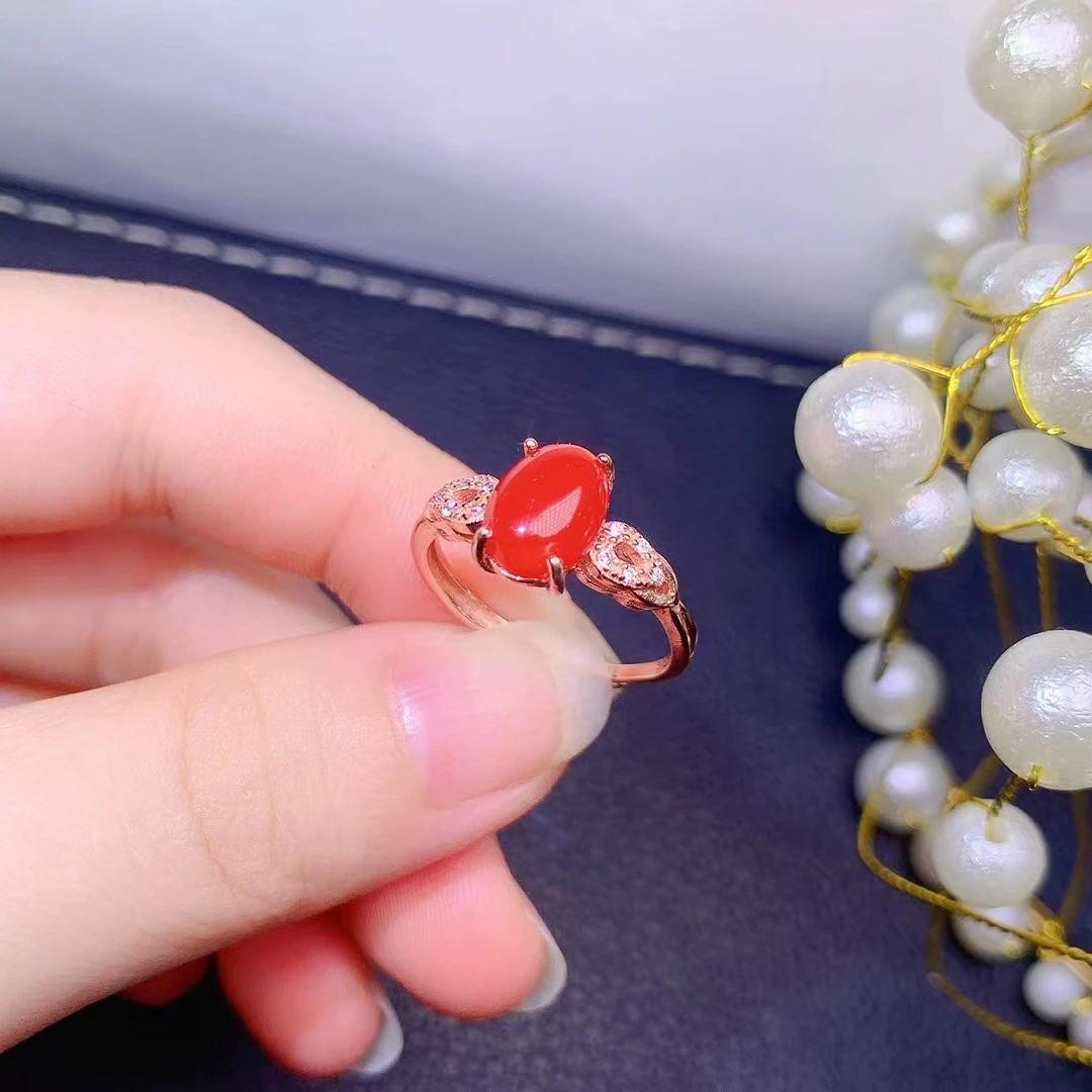 Valentine's Day Red Coral Gemstone 925 Sterling Silver Handmade Ring All  Size | eBay