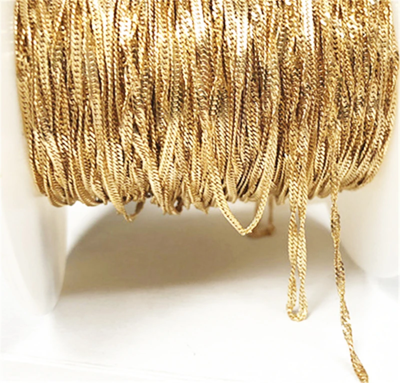 100% 14K Gold Gefüllt Singapur Kette 1,8 MM Kette Halskette Gold schmuck Minimalistischen Gold Gefüllt Kette DIY Schmuck – Detail 9