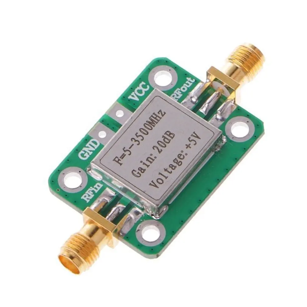 

5-3500MHz Broadband RF Signal Power Amplifier Module Low-noise Radio Frequency LNA Amp Board Gain 20dB with Shielding