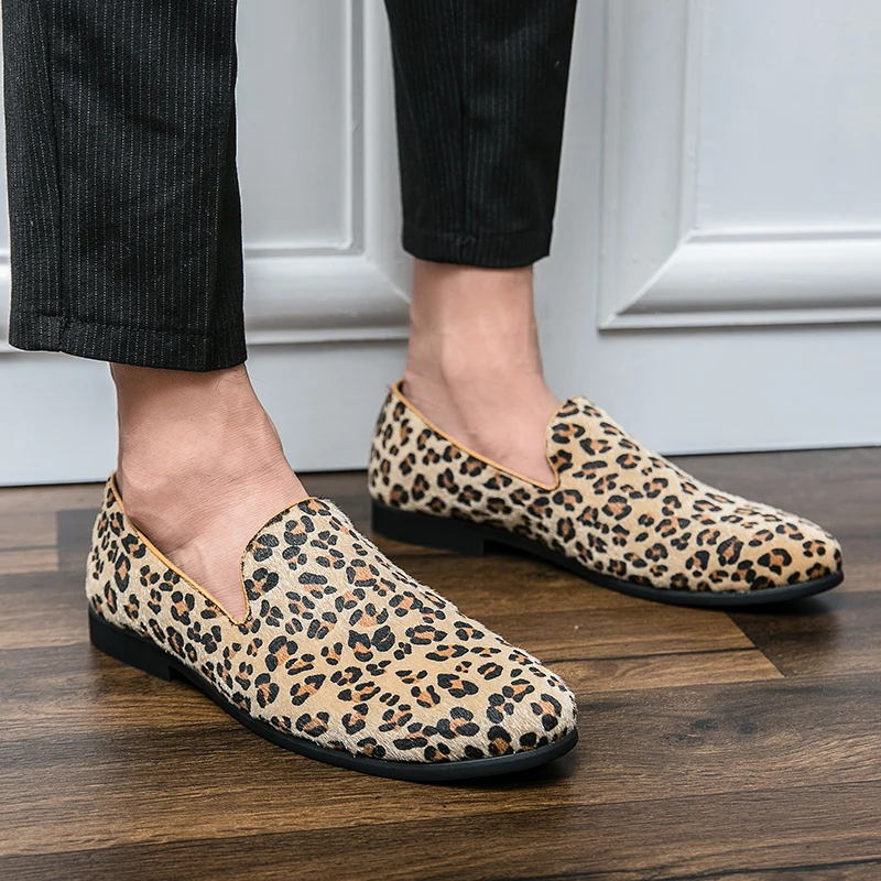 Luxry Men Loafers Shoes Slip On Moccasins Plus Size 38-48 Flats Casual Shoes Man Party Leop dress wedding Shoes Zapatos Hombre 5