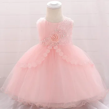 

Baby Girl Evening Dress Wedding Dress Baby Princess Dress O-Neck Pearl Birthday Dress Newborn Baby Clothes 0 6 9 12 18 24 Month