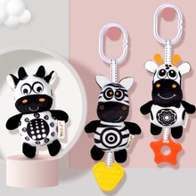 Clochette de lit pour bébé, Animal doux, poussette, poupée suspendue, hochet pour tout petit avec anneau de dentition, jouets pour nouveau né, Mobile, cadeau