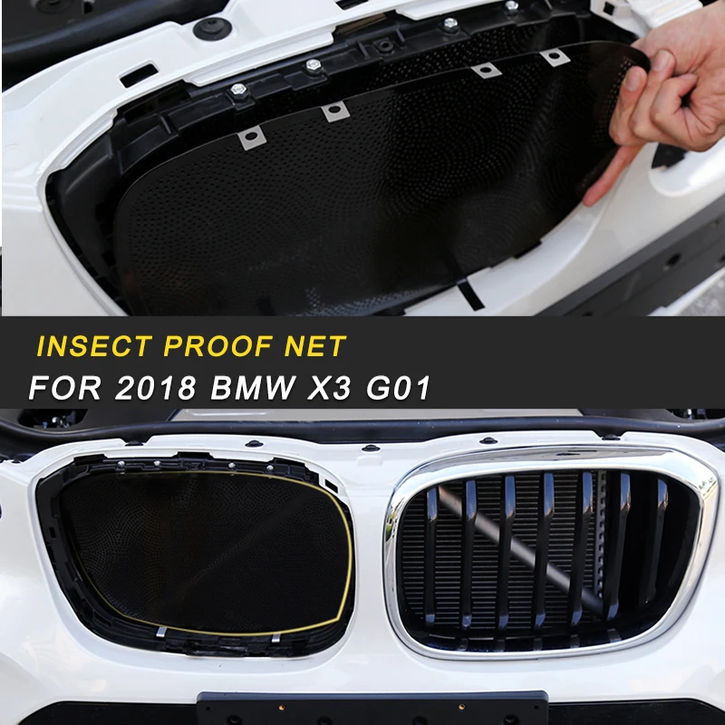 

For 2018 2019 BMW X3 G01 X4 G02 Car Insect Dust Proof Anti Insect Screening Mesh Engine Hood Front Grill Insert Net