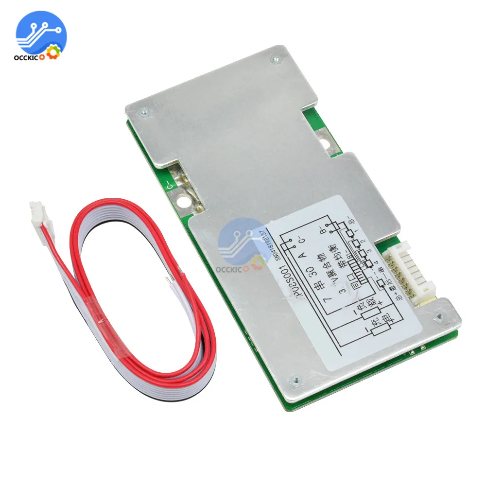 BMS 7S 24V 30A 18650 Защитная плата для литиевой батареи балансир тока Lipo Li-Ion BMS PCB Atmega батарея аксессуары для зарядки