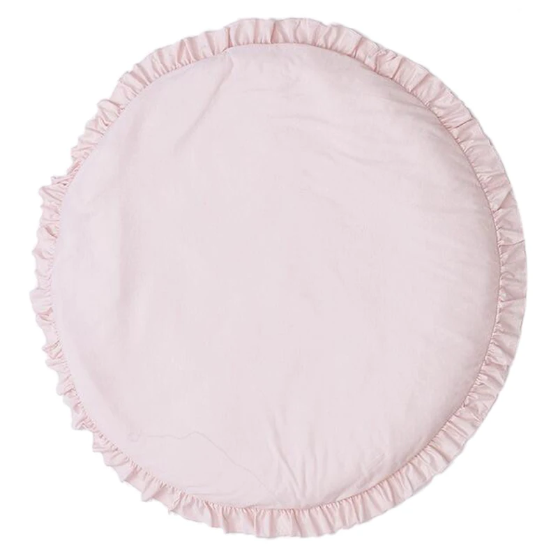 Pink Мягкие игровые коврики для новорожденных, мягкий хлопковый коврик для ползания, игровые коврики, Круглый напольный ковер для детей, декор интерьера комнаты - Цвет: Pink