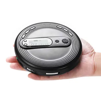 

Black Stereo Earbuds Multifunctional Prenatal Education Home Office Portable CD Player FM Radio Anti Skip Protection Kids Adults