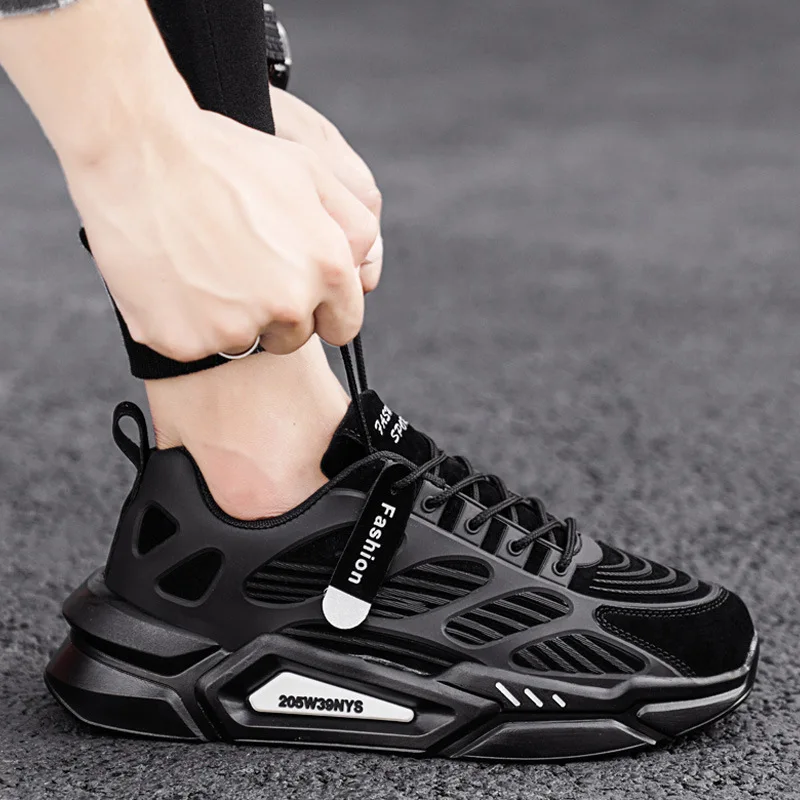 Кроссовки мужские на шнуровке, Повседневные Удобные Сникерсы для фитнеса, Нескользящие дышащие, модная обувь
