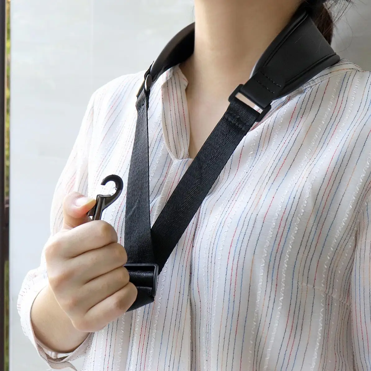 Kid Goat Genuine Leather Adjustable Saxophone Neck Strap with Snap Hook Single Shoulder Strap for Saxophone Hot Sale