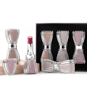 

Diamond-studded bow lipstick Sweet and colorful star four-pack lipstick set